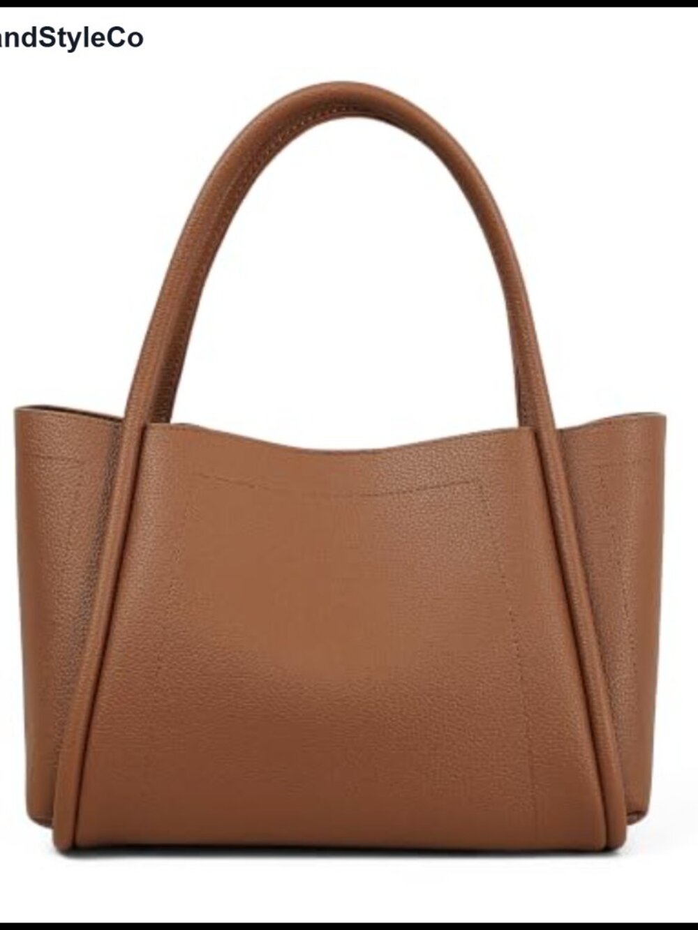 Pebbled PU Leather Work Tote Bag with 3 Compartments